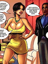 Cartoon interracial. Yes madam, arrangements for your lunch affair are being finalized now
