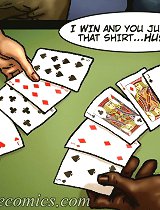 I win my dear and you just lost that shirt on interracial comics, I want to see your sweet boobs