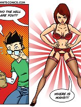 Interracial sexy cartoons. Horny mayor insert his fat white cock deep into ebony girls throat