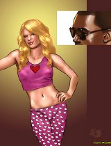 Taylor Swift naked. Sexy blonde lady having some wine along with her ebony fellow