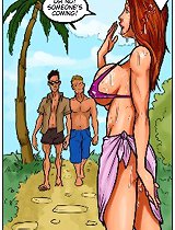 Hot cuties with lovely cartoon breasts getting hard gang banged