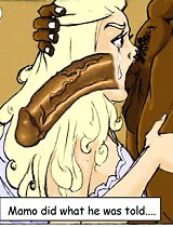 Enormous black dick in white slut stomach. John Persons comic porn