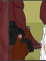 Two black cuckold geezers have almost destroyed mouth and pussy of this luscious blonde in interracial