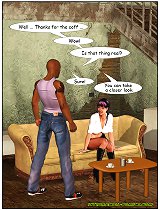 Interracial Comics. A cup of black coffe and another big black thing