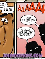 interracial John Person comics showing white girls choking on BBC
